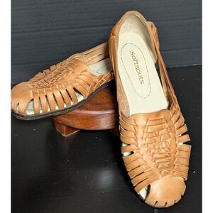 Softspots‎ Trinidad Huarache Leather Sandals 6M Tan Pillowtop Comfort Foot Bed